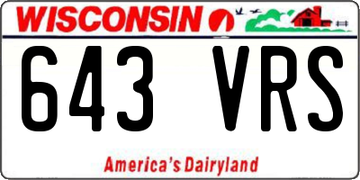 WI license plate 643VRS
