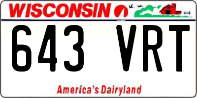 WI license plate 643VRT