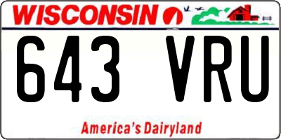 WI license plate 643VRU