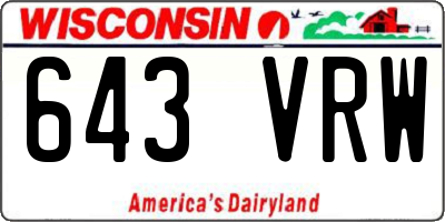 WI license plate 643VRW