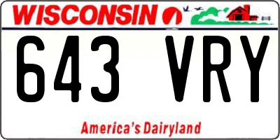 WI license plate 643VRY
