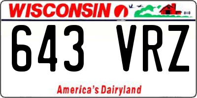 WI license plate 643VRZ