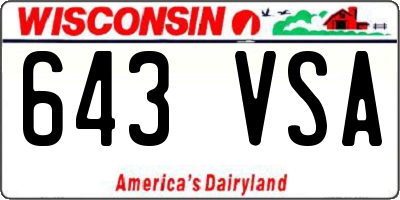 WI license plate 643VSA