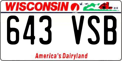 WI license plate 643VSB