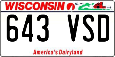 WI license plate 643VSD