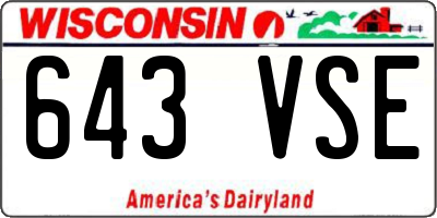 WI license plate 643VSE