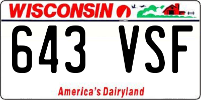 WI license plate 643VSF