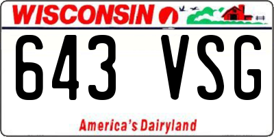 WI license plate 643VSG