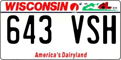 WI license plate 643VSH
