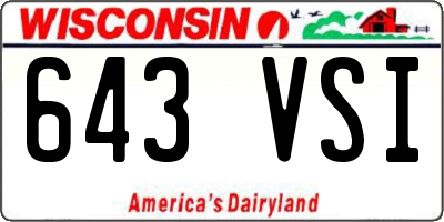 WI license plate 643VSI