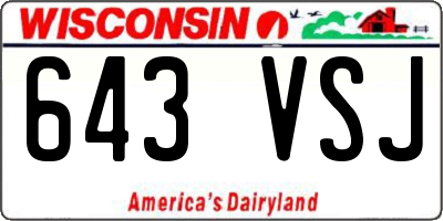 WI license plate 643VSJ