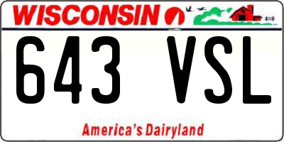 WI license plate 643VSL