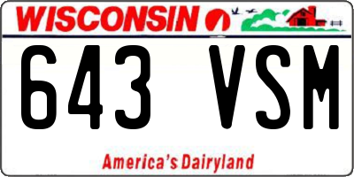 WI license plate 643VSM