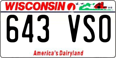 WI license plate 643VSO