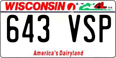 WI license plate 643VSP
