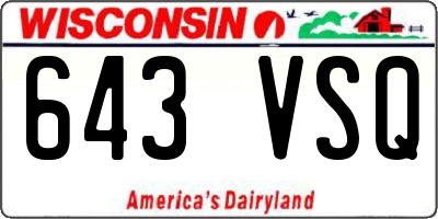 WI license plate 643VSQ