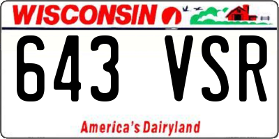 WI license plate 643VSR