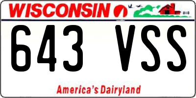 WI license plate 643VSS