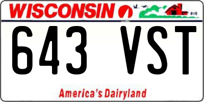 WI license plate 643VST