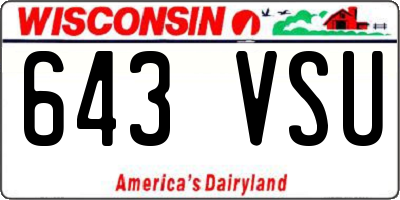 WI license plate 643VSU
