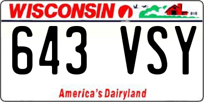 WI license plate 643VSY