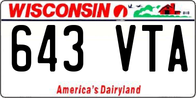 WI license plate 643VTA