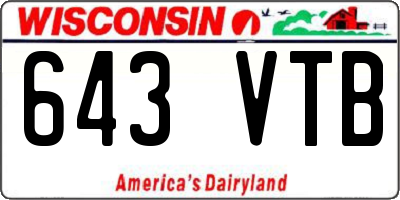 WI license plate 643VTB