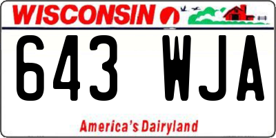 WI license plate 643WJA