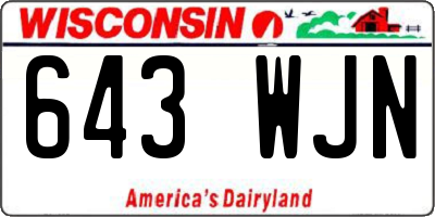 WI license plate 643WJN