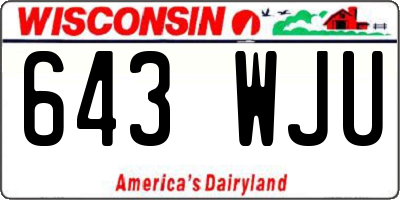 WI license plate 643WJU