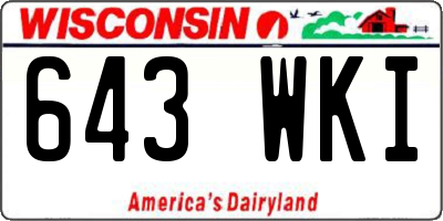 WI license plate 643WKI