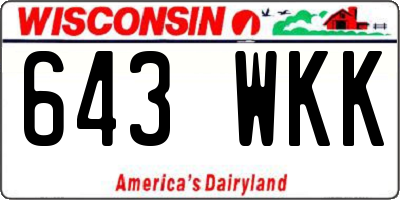 WI license plate 643WKK