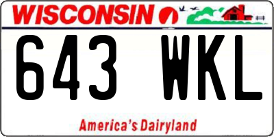 WI license plate 643WKL