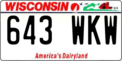 WI license plate 643WKW