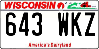 WI license plate 643WKZ