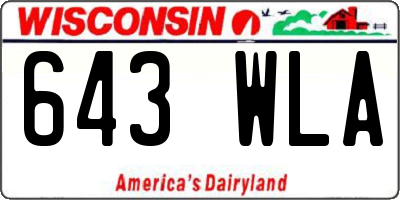 WI license plate 643WLA