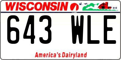 WI license plate 643WLE