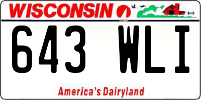 WI license plate 643WLI