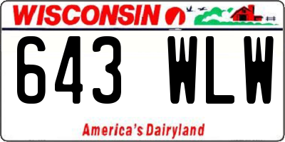 WI license plate 643WLW