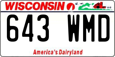 WI license plate 643WMD