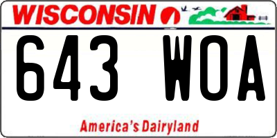 WI license plate 643WOA