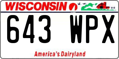 WI license plate 643WPX