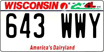 WI license plate 643WWY