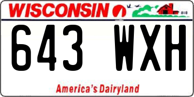 WI license plate 643WXH
