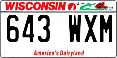 WI license plate 643WXM