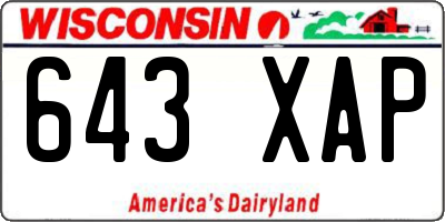 WI license plate 643XAP