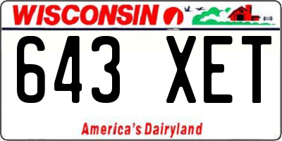 WI license plate 643XET
