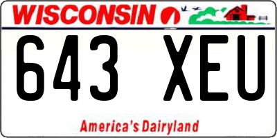 WI license plate 643XEU