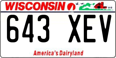 WI license plate 643XEV
