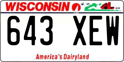 WI license plate 643XEW